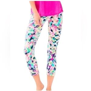 LILLY PULITZER WEEKENDER PINA COLADA CLUB PINK GREEN LEGGING PANTS M